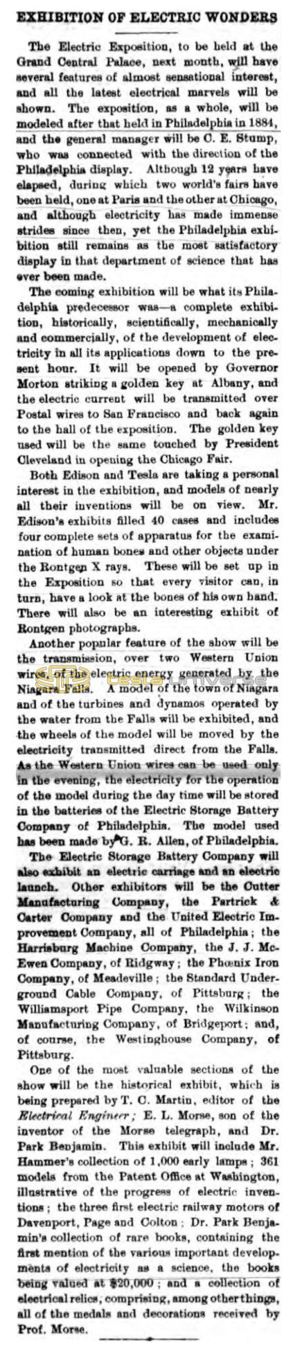 Preview of Exhibition of Electric Wonders article