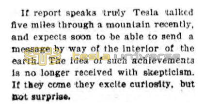 Preview of Tesla to Have Talked Five Miles Through a Mountain article