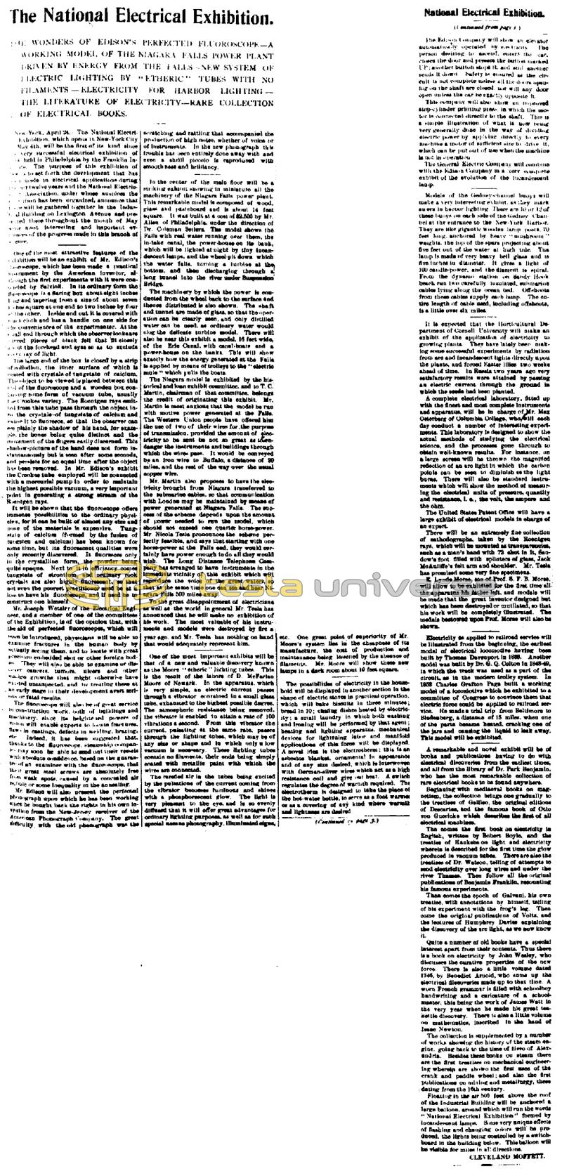 Preview of The National Electrical Exhibition article