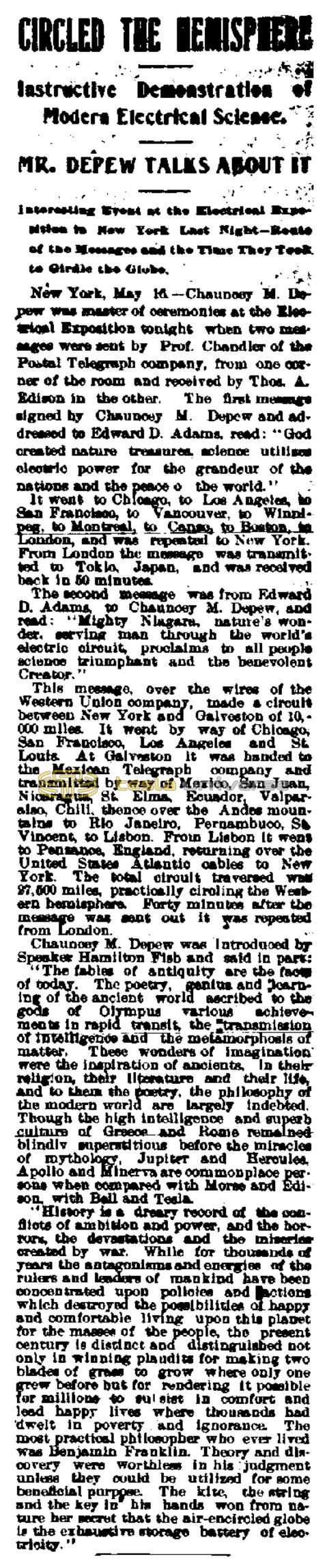 Preview of Circled the Hemisphere article