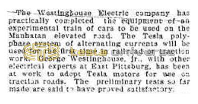 Preview of Notes of the Markets - Westinghouse Electric Train Cars article