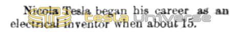 Preview of Nikola Tesla Begins Career article