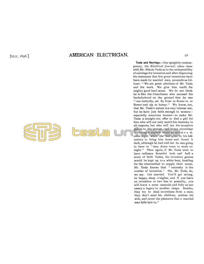 Preview of Tesla and Marriage article