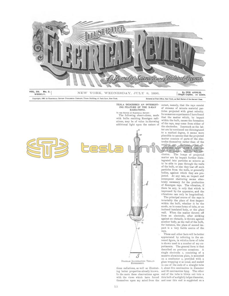 Preview of Tesla Describes an Interesting Feature of the X-Ray Radiations article