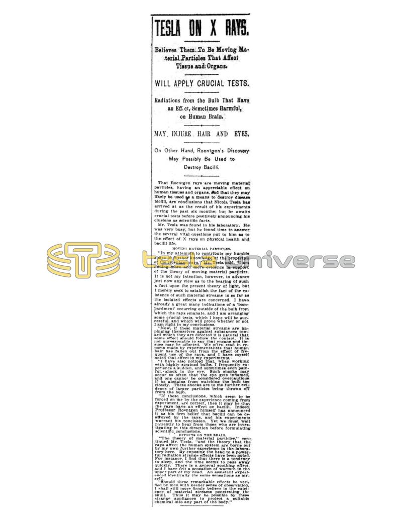 Preview of Tesla On X Rays article