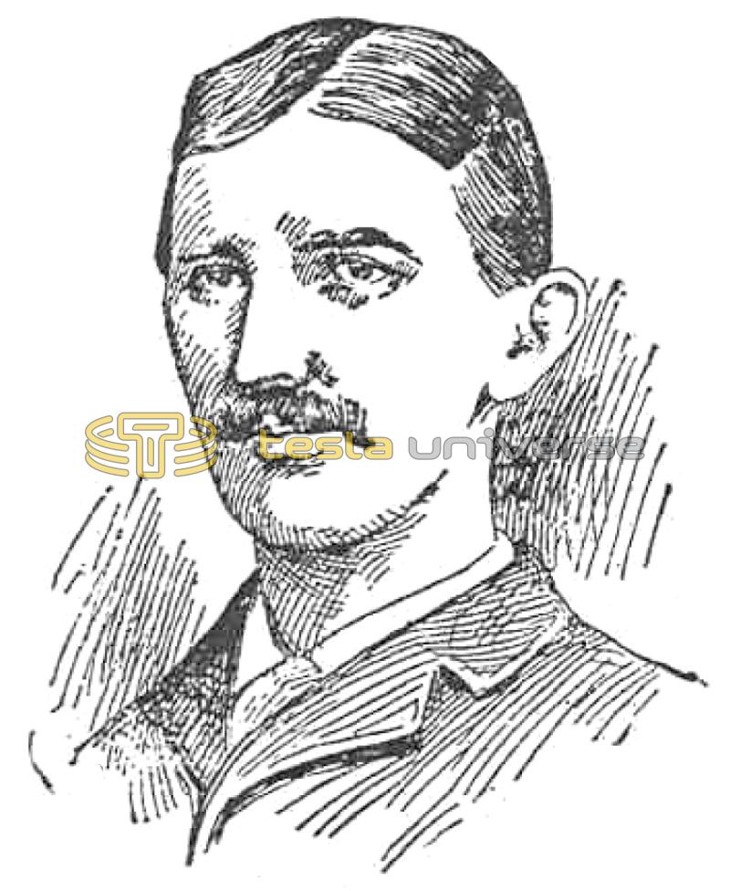 Drawing of Nikola Tesla from 1896