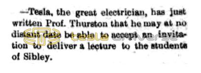 Preview of Tesla May Lecture at Sibley article