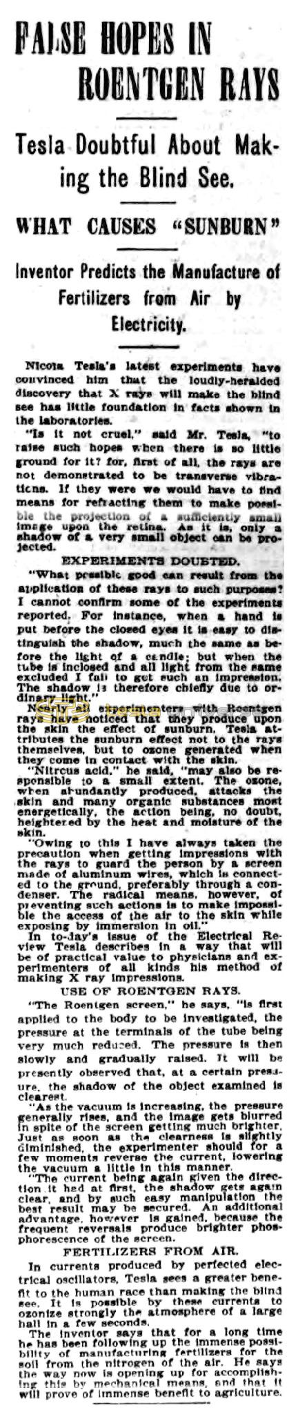 Preview of False Hopes in Roentgen Rays article