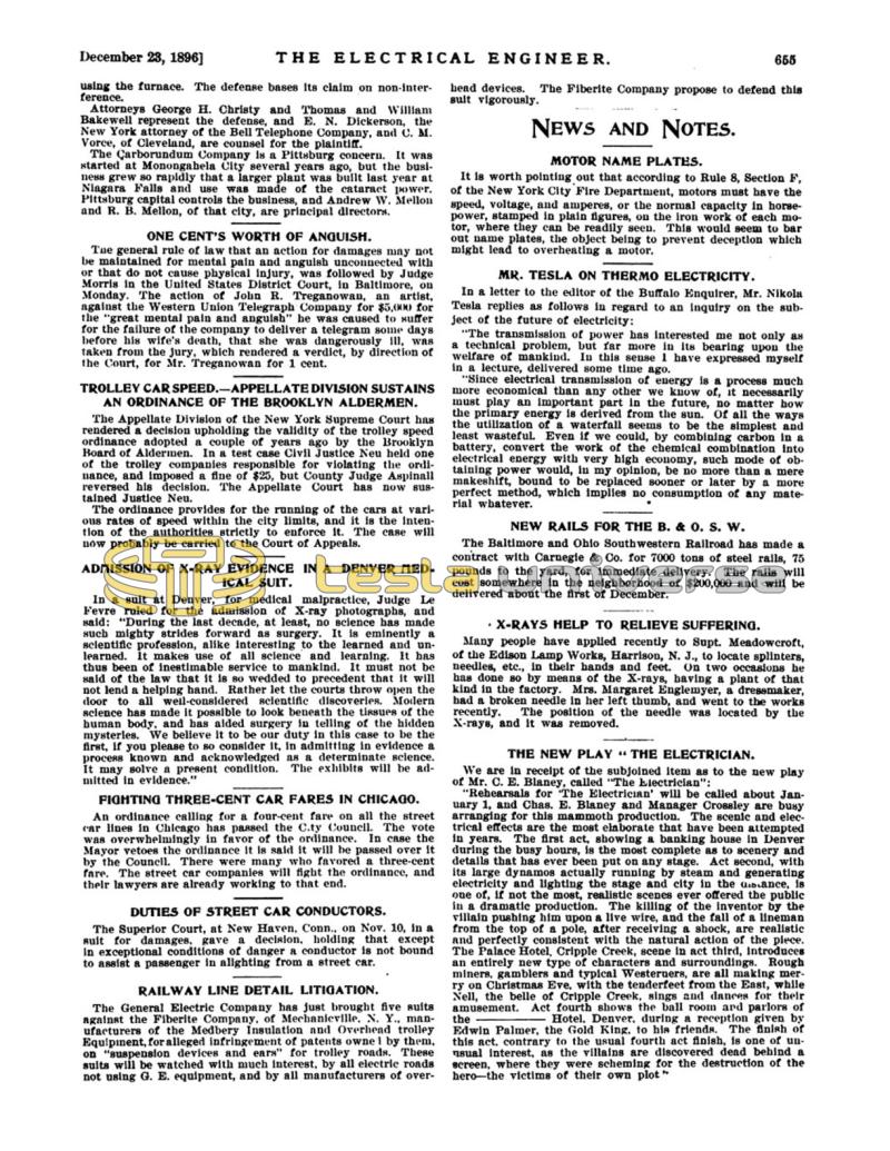 Preview of Mr. Tesla on Thermo Electricity article