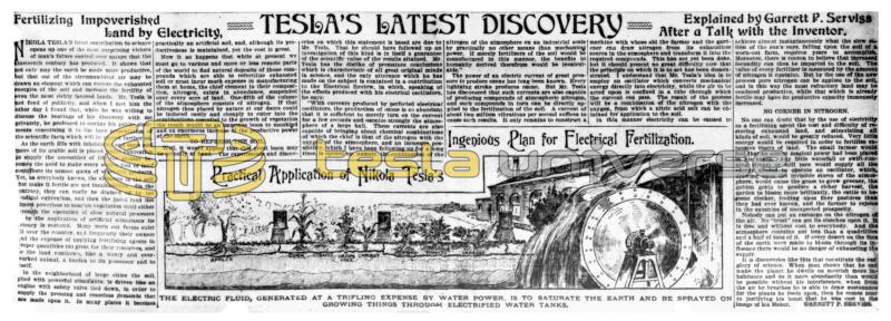 Preview of Tesla's Latest Discovery - Electrical Fertilization article