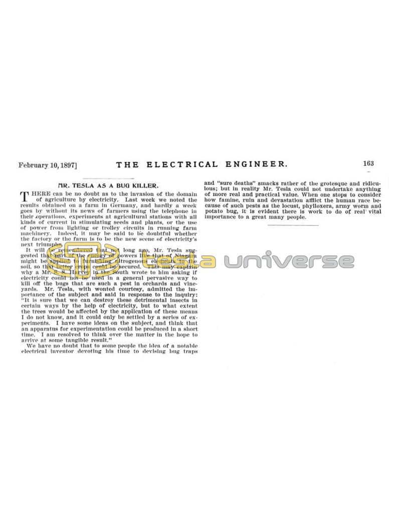 Preview of Mr. Tesla as a Bug Killer article