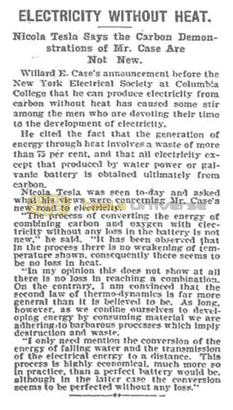 Preview of Electricity Without Heat article