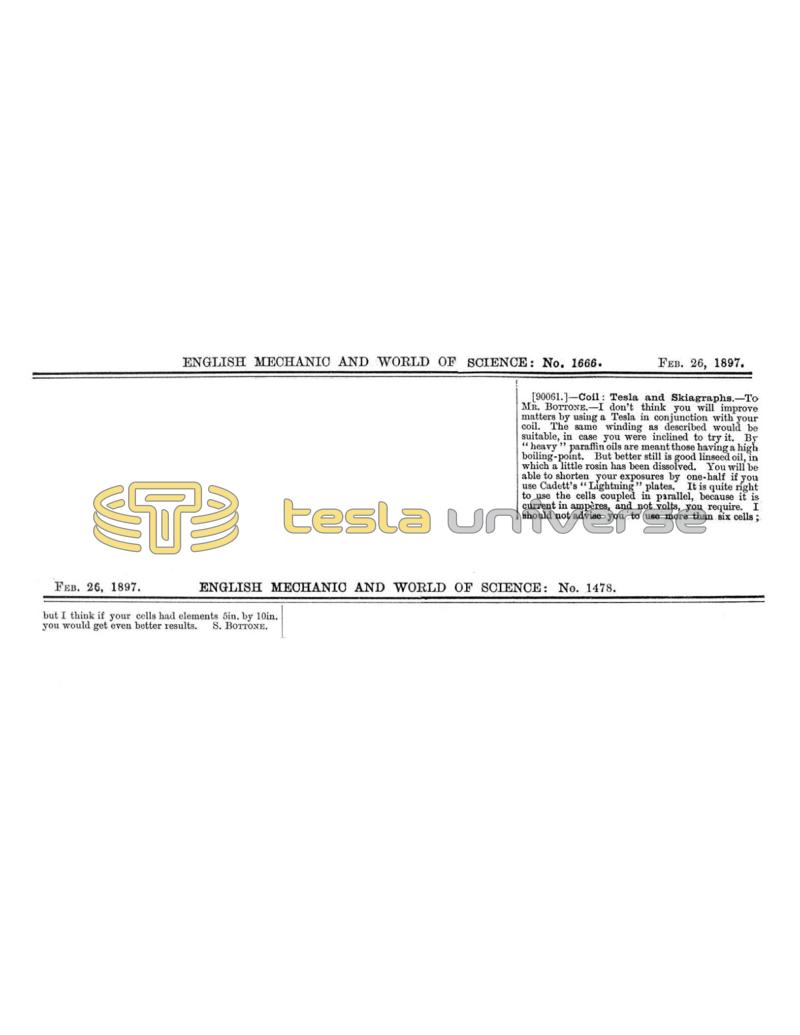Preview of Tesla Coil - Tesla and Skiagraphs article