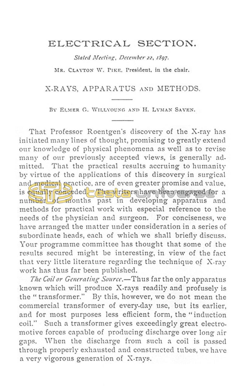 X-Rays, Apparatus and Methods - Page 1