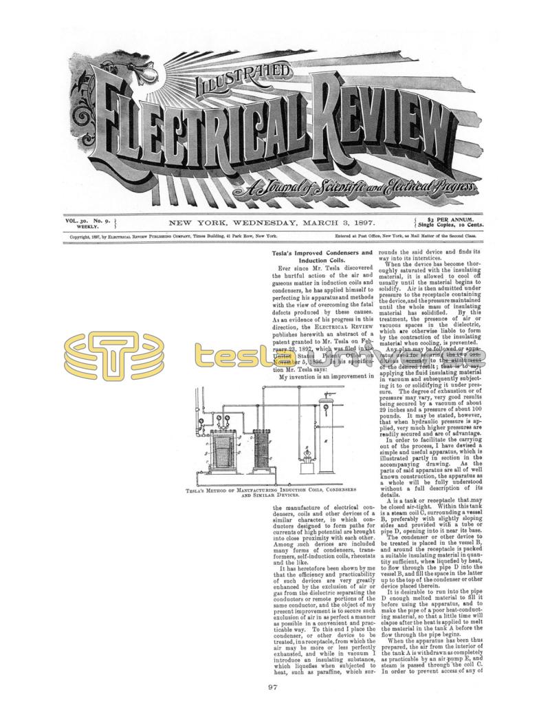 Preview of Tesla's Improved Condensers and Induction Coils article
