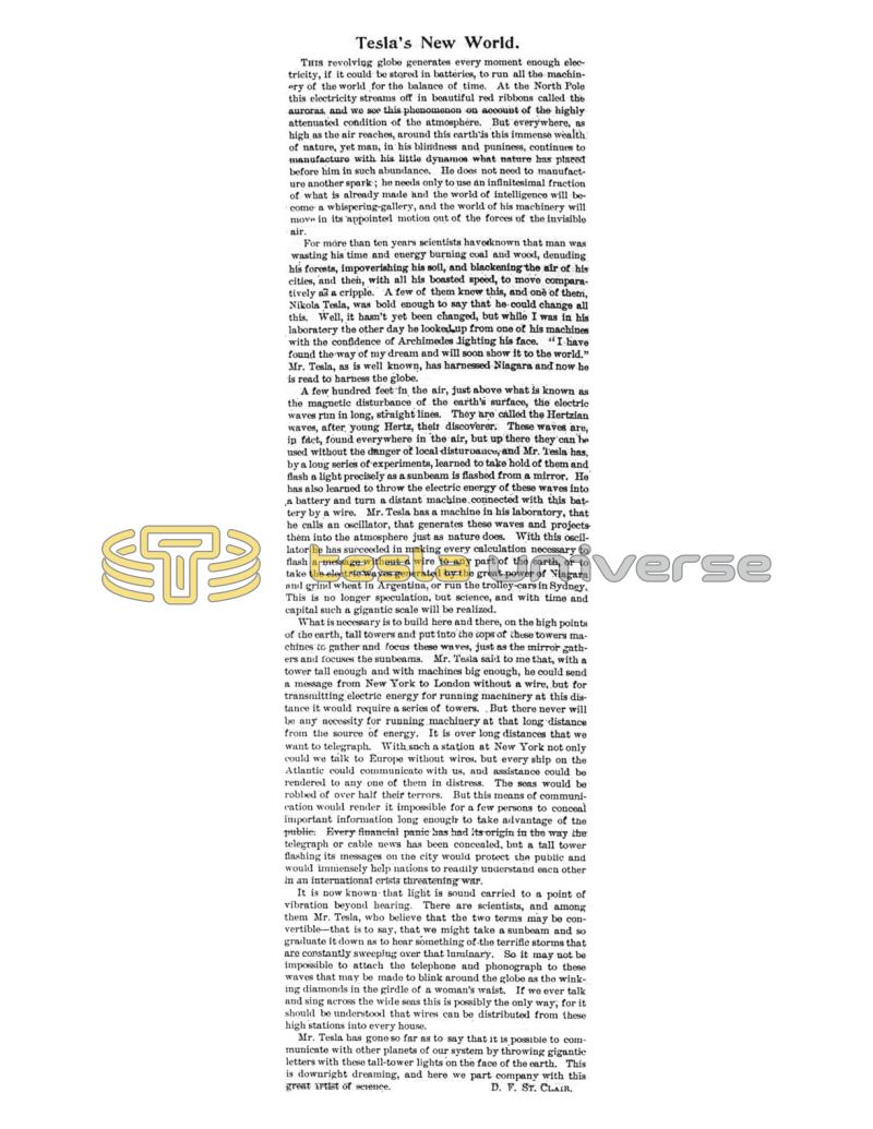 Preview of Tesla's New World article