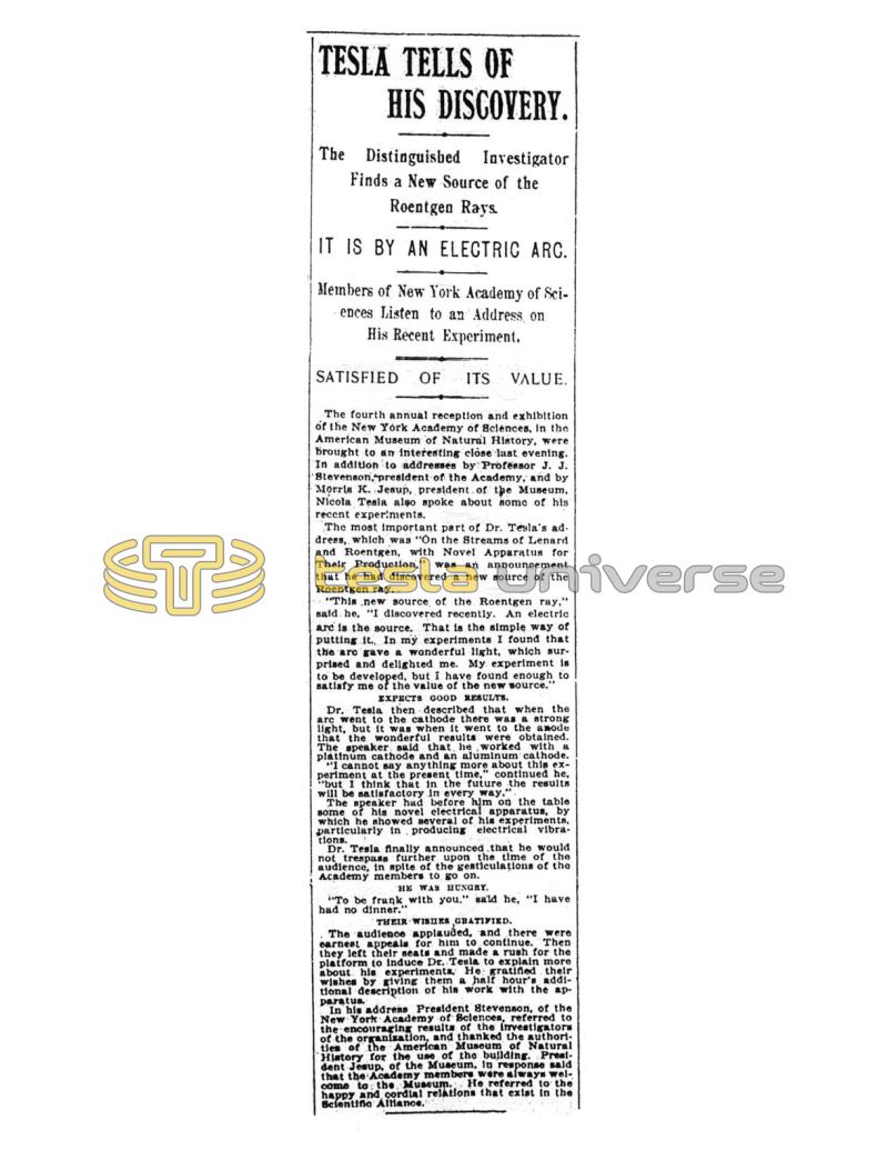 Preview of Tesla Tells of His Discovery article
