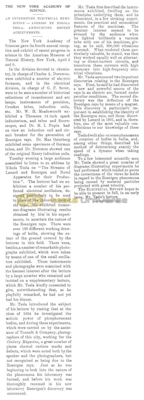 Preview of The New York Academy of Science - Fourth Annual Reception article