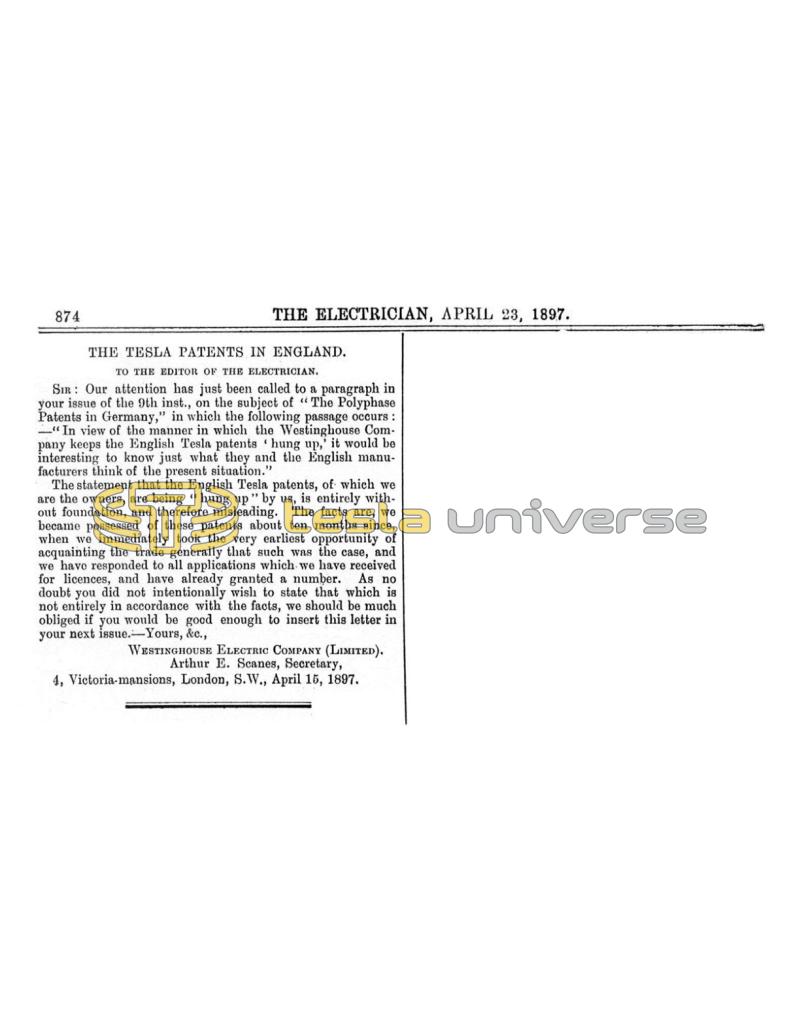 Preview of The Tesla Patents in England article