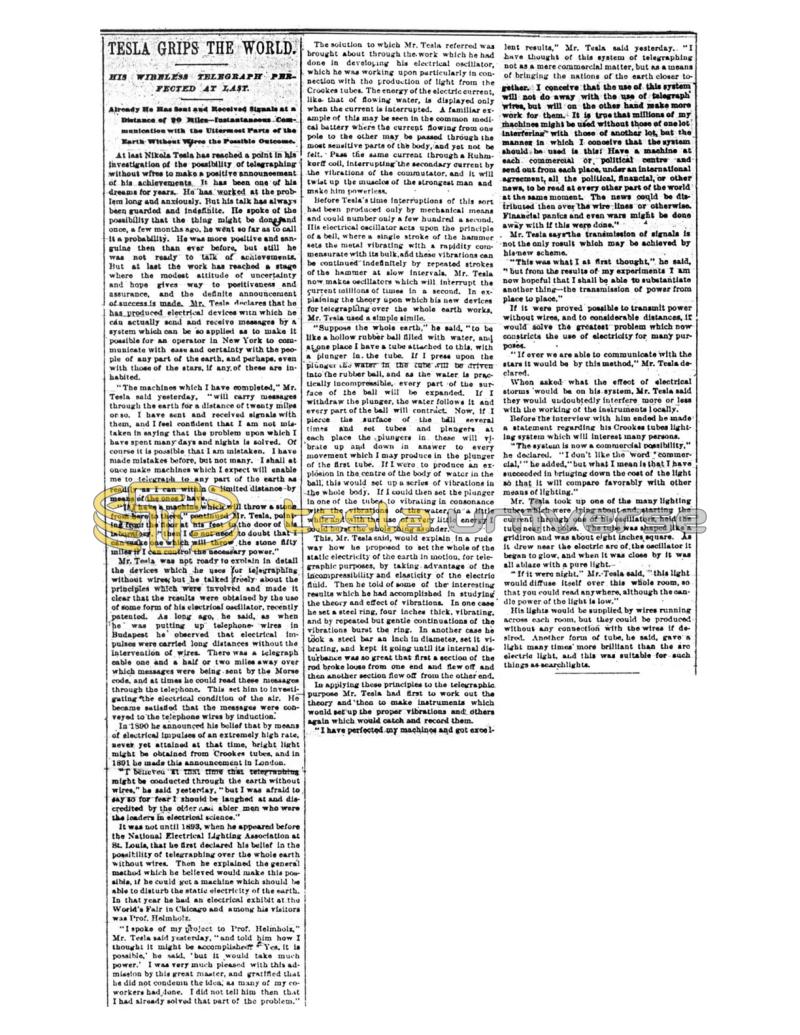 Preview of Tesla Grips the World article