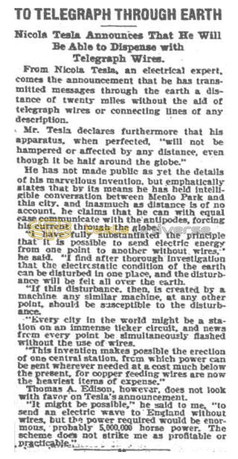 Preview of To Telegraph Through Earth article