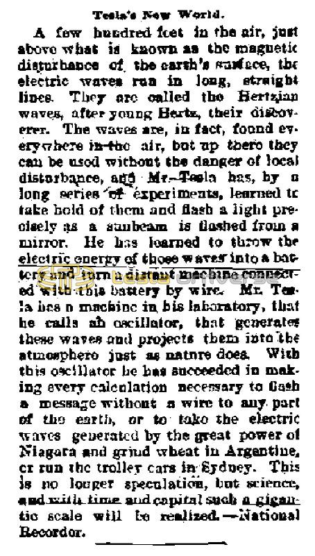 Preview of Tesla's New World (reprint) article