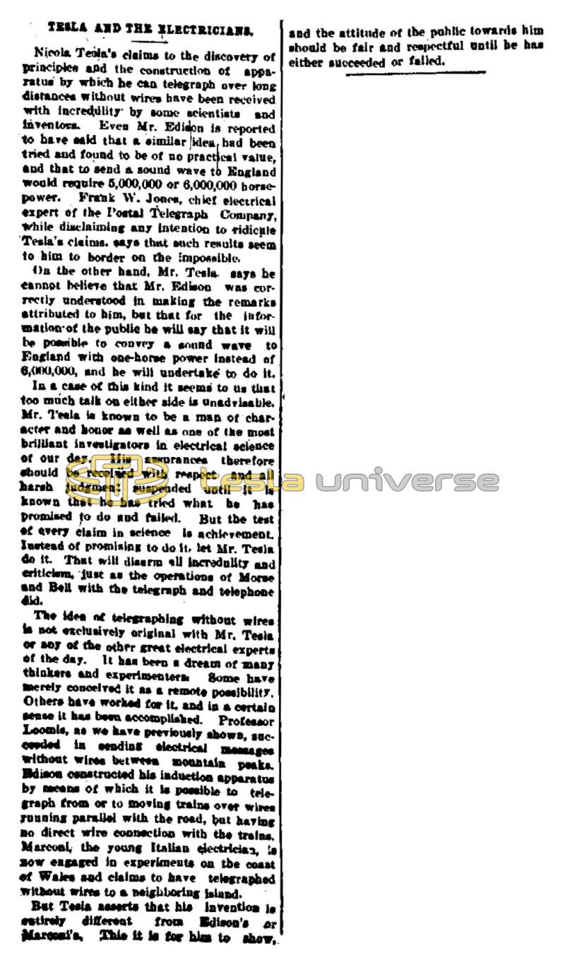 Preview of Tesla and the Electricians article