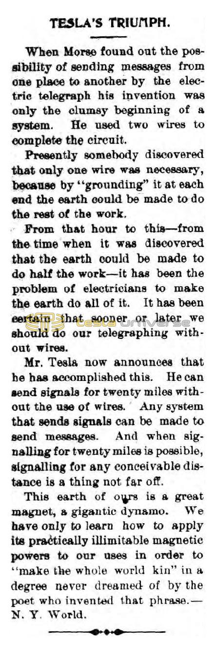 Preview of Tesla's Triumph (reprint) article