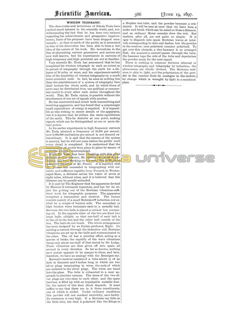 Preview of Wireless Telegraphy - Tesla vs. Marconi article