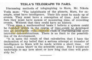 Preview of Tesla's Telegraph to Mars article