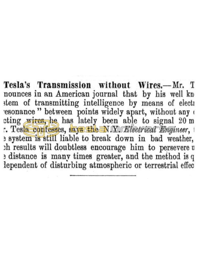Preview of Tesla's Transmission without Wires article