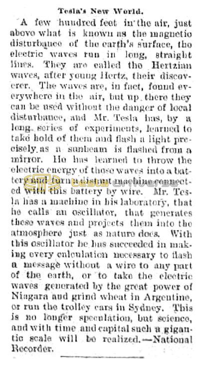 Preview of Tesla's New World (reprint 2) article