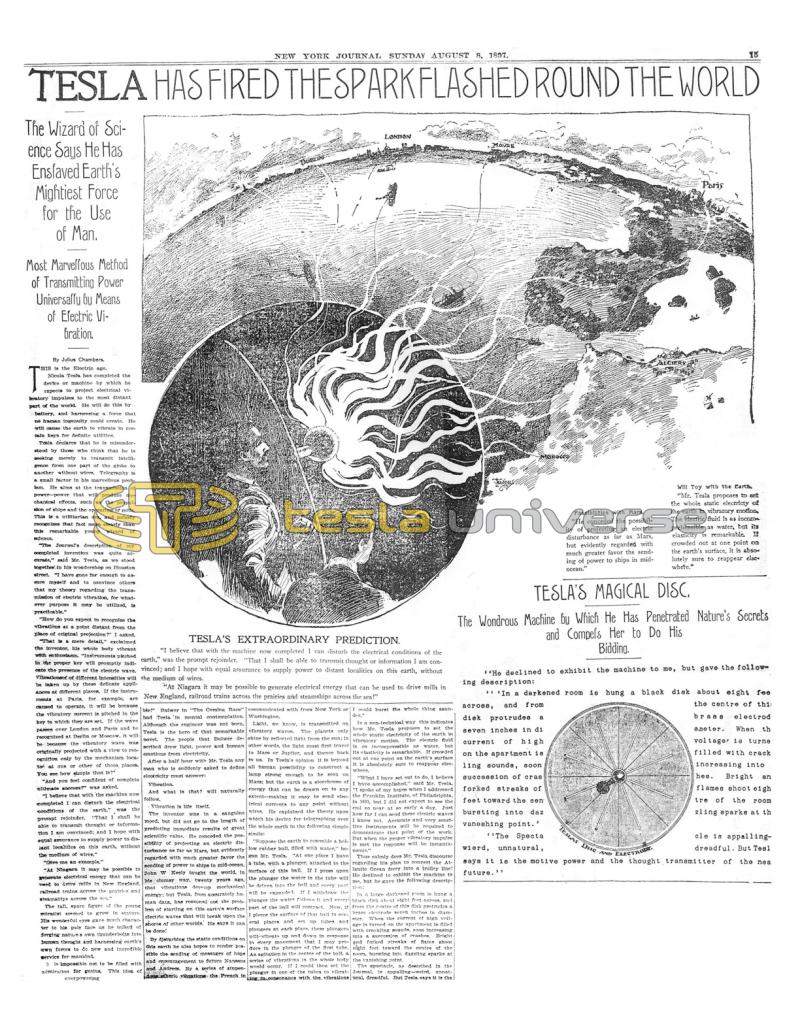 Preview of Tesla Has Fired The Spark Flashed Round The World article