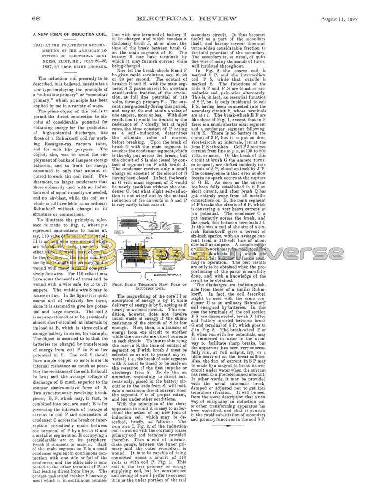 Preview of A New Form of Induction Coil article
