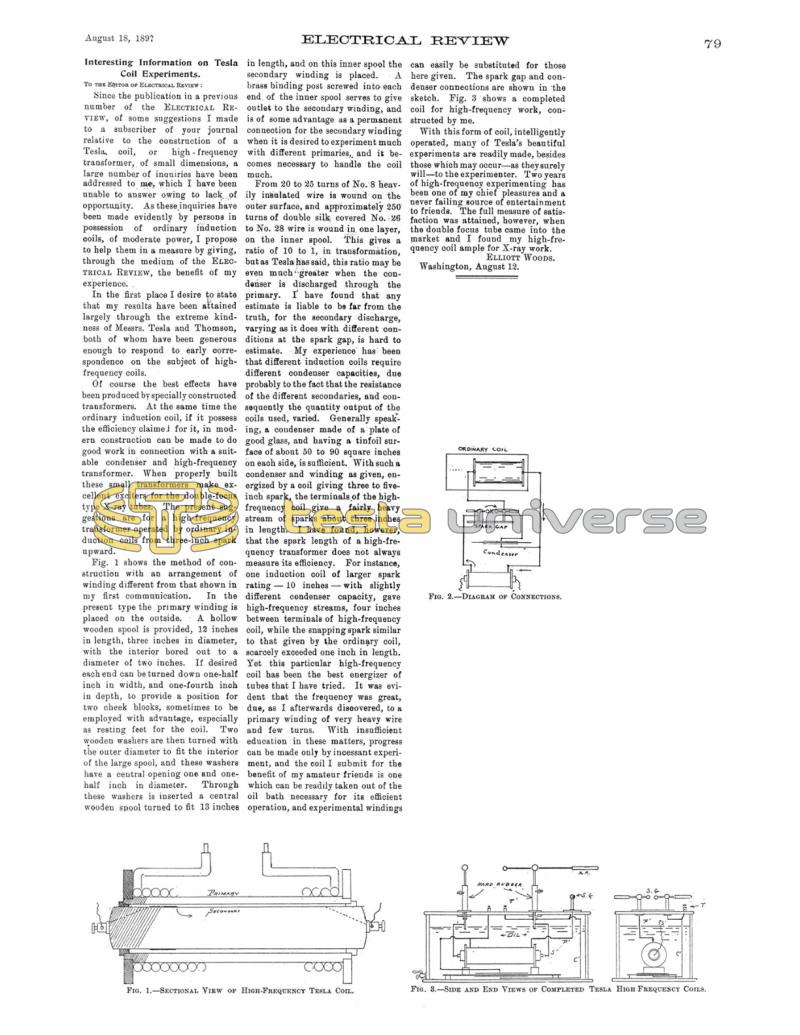 Preview of Interesting Information on Tesla Coil Experiments article
