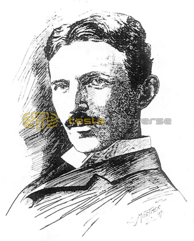 Sketch of Nikola Tesla from 1897