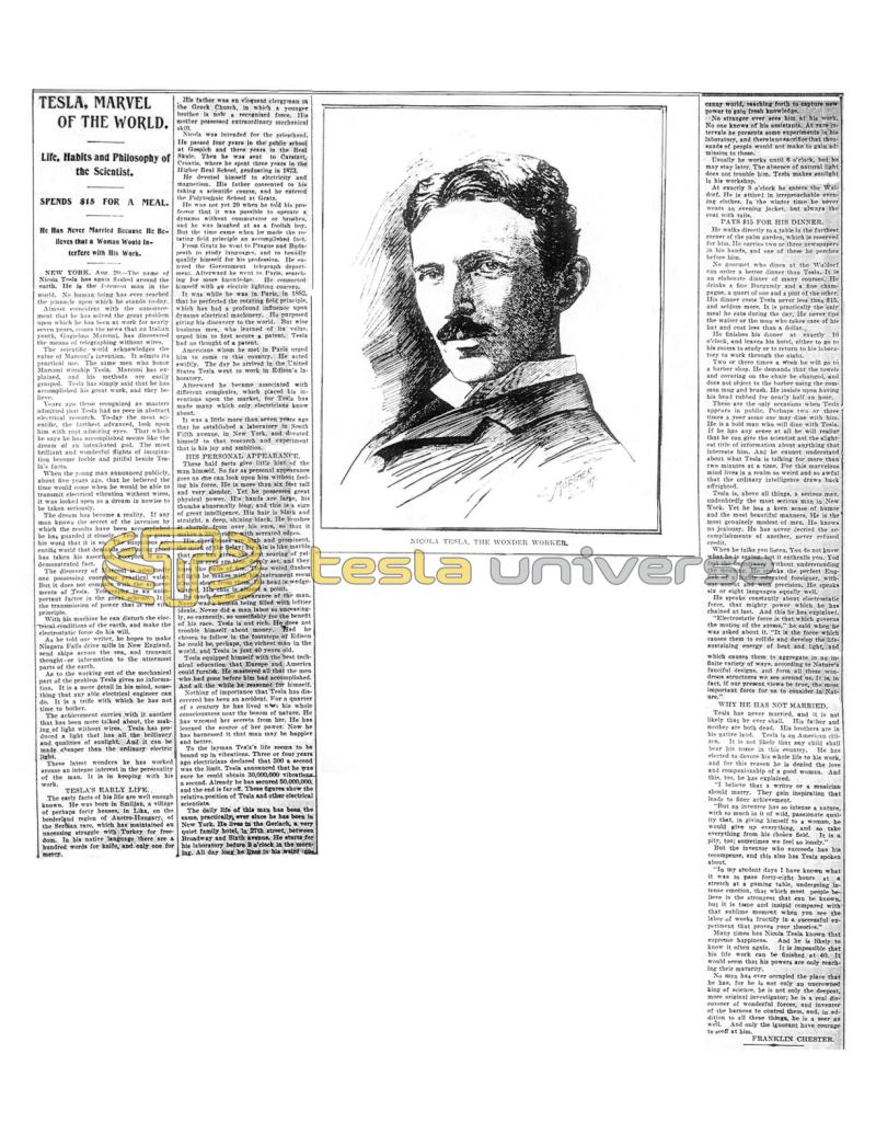 Preview of Tesla, Marvel of the World article