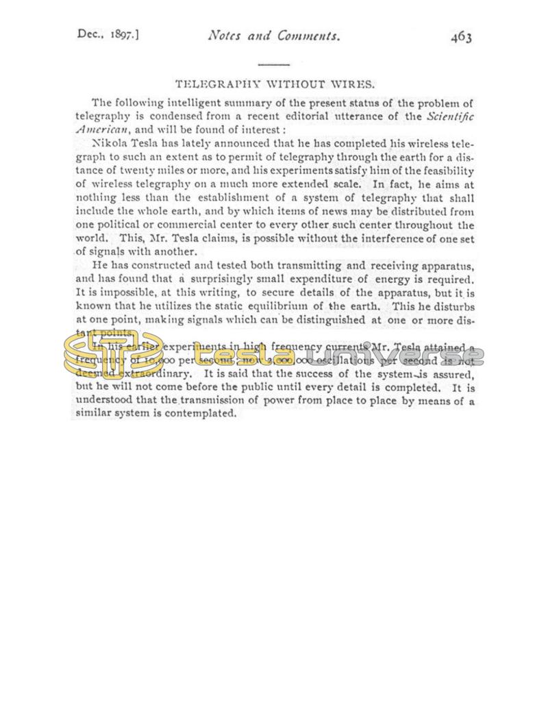 Preview of Telegraphy Without Wires article