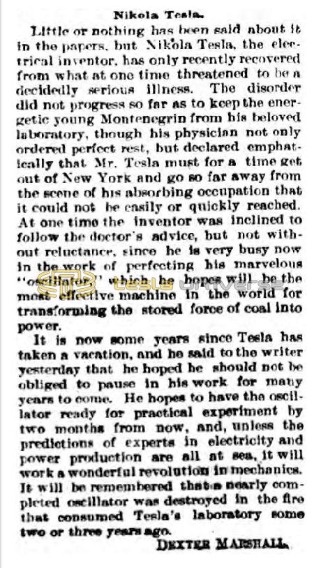 Preview of Nikola Tesla (Dec. 6, 1897) (reprint) article