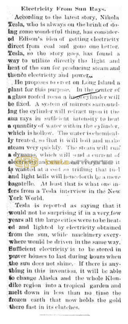 Preview of Electricity from Sun Rays article