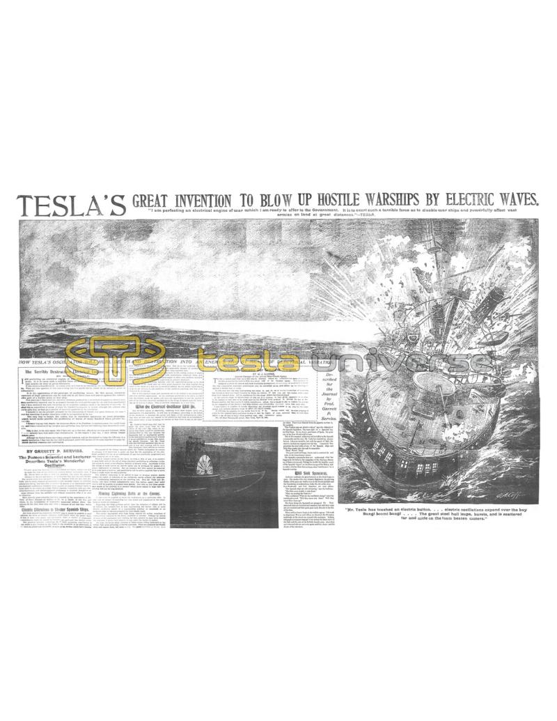 Preview of Tesla's Great Invention to Blow Up Hostile Warships by Electric Waves article