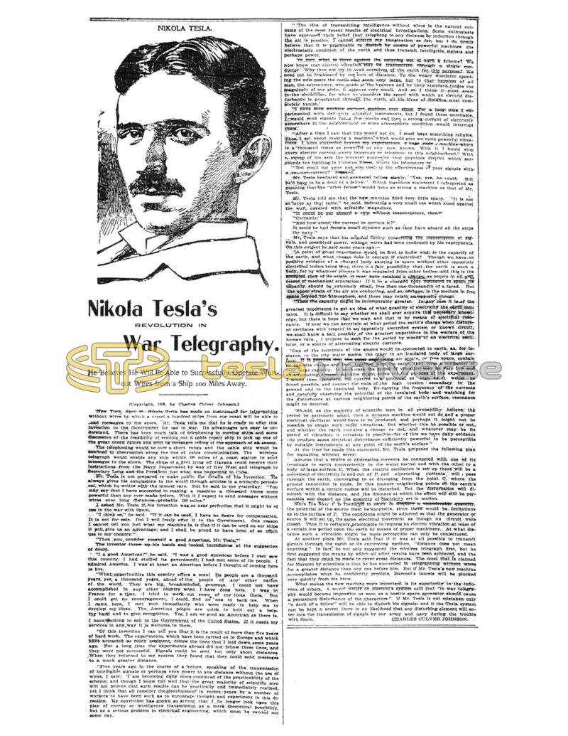 Preview of Nikola Tesla's Revolution in War Telegraphy article