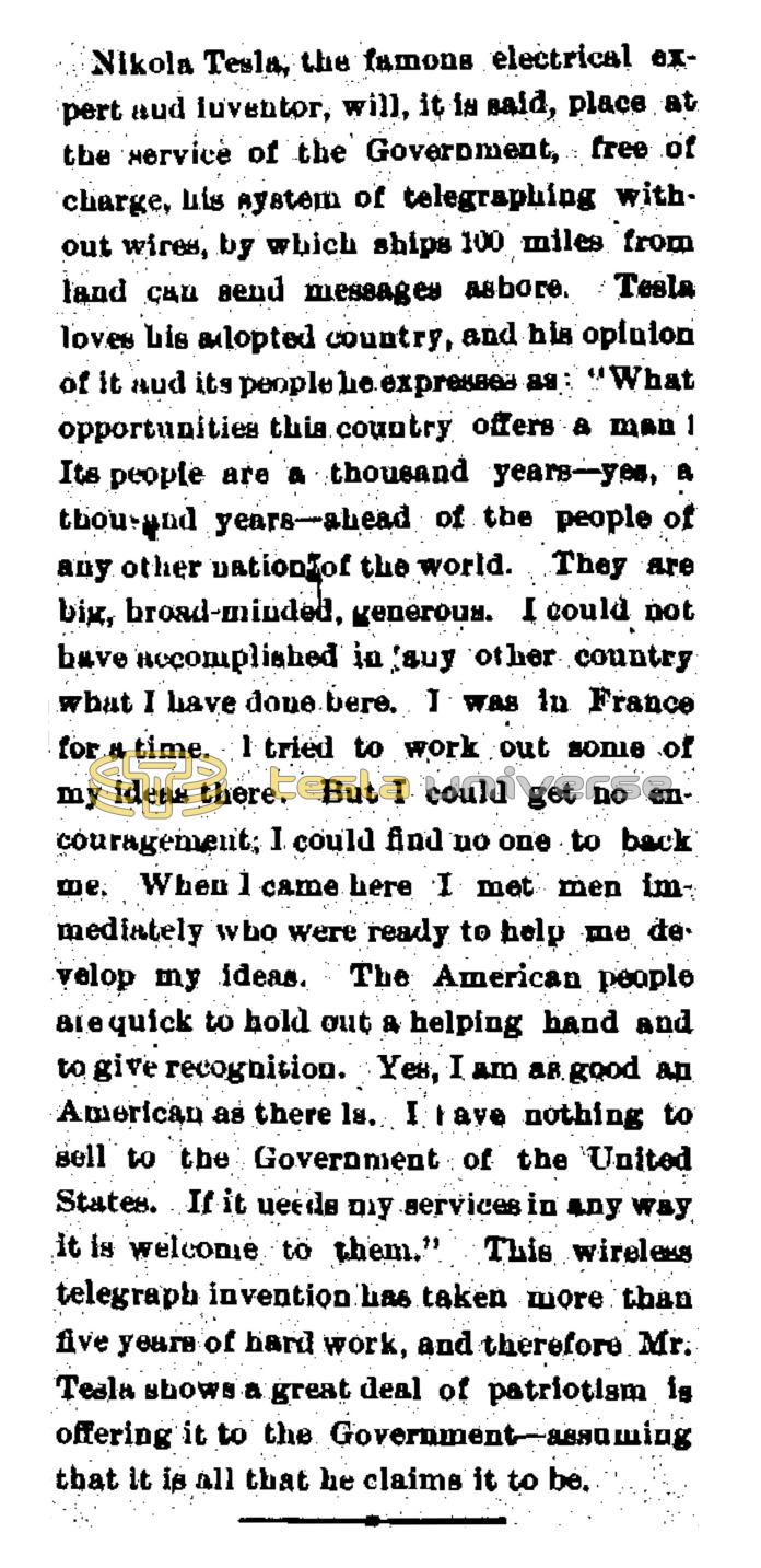 Preview of Mr. Tesla Shows a Great Deal of Patriotism article
