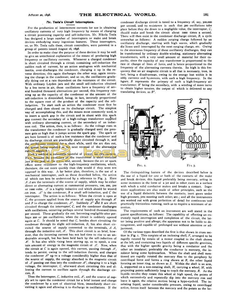 Preview of Mr. Tesla's Circuit Interrupters article