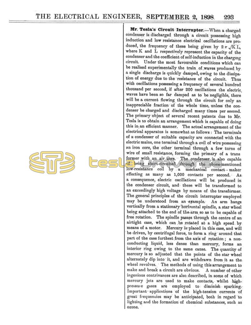Preview of Mr. Tesla's Circuit Interrupter article