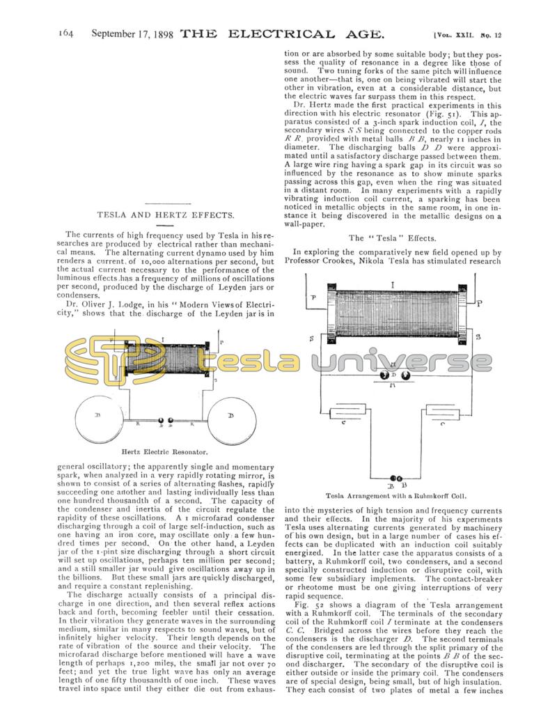 Preview of Tesla and Hertz Effects article