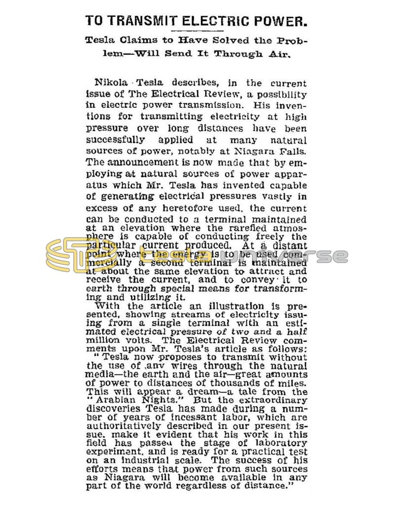 Preview of To Transmit Electric Power article