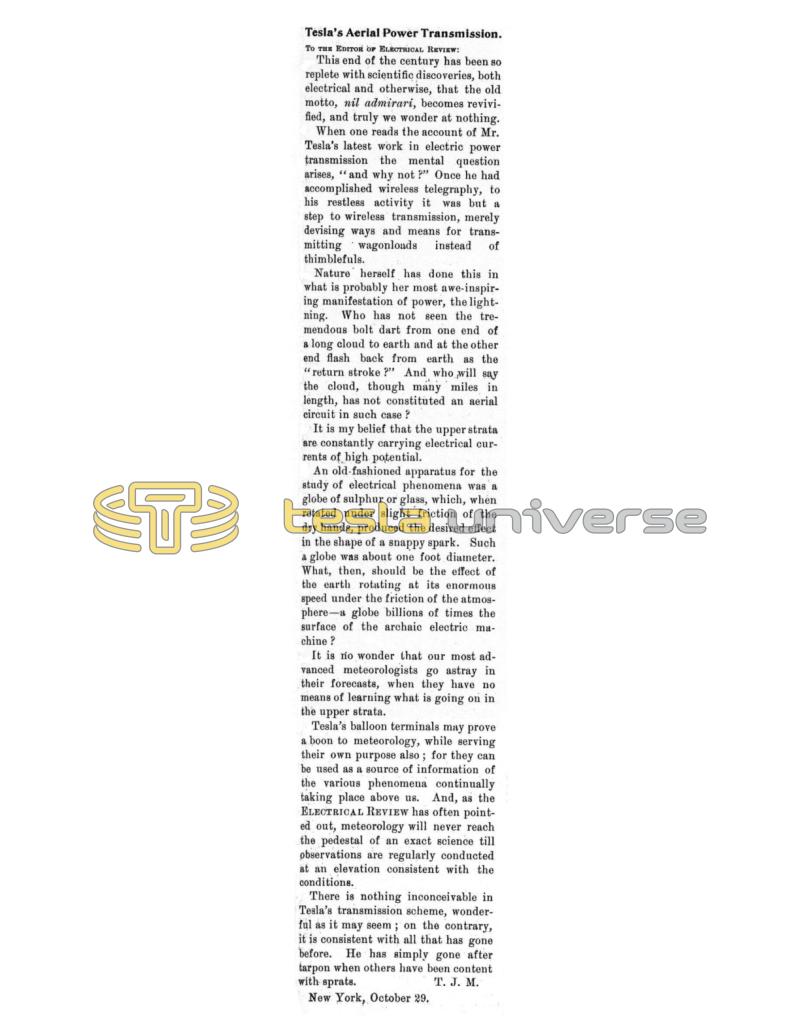 Preview of Tesla's Aerial Power Transmission article