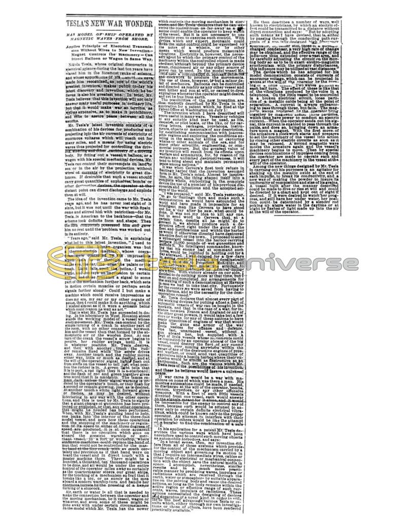 Preview of Tesla's New War Wonder article