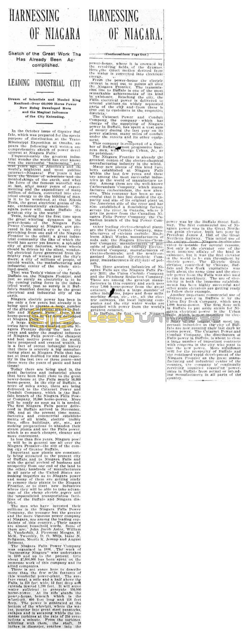 Preview of Harnessing of Niagara article